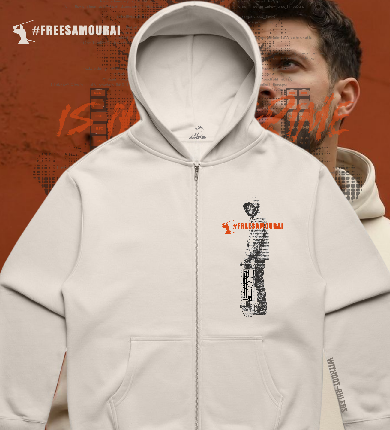 #FreeSamourai "Code is Not a Crime" Full-ZIP Premium Hoodie