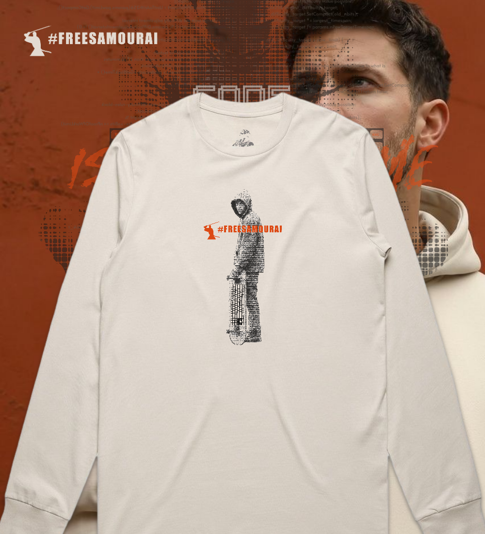 #FreeSamourai "Code is Not a Crime" Premium Heavy Longsleeve Shirt