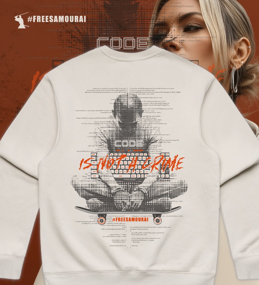 #FreeSamourai "Code is Not a Crime" Premium Sweatshirt