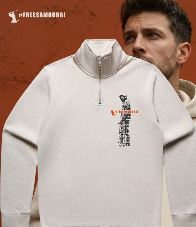 #FreeSamourai "Code is Not a Crime" 1/4-ZIP Premium Sweater