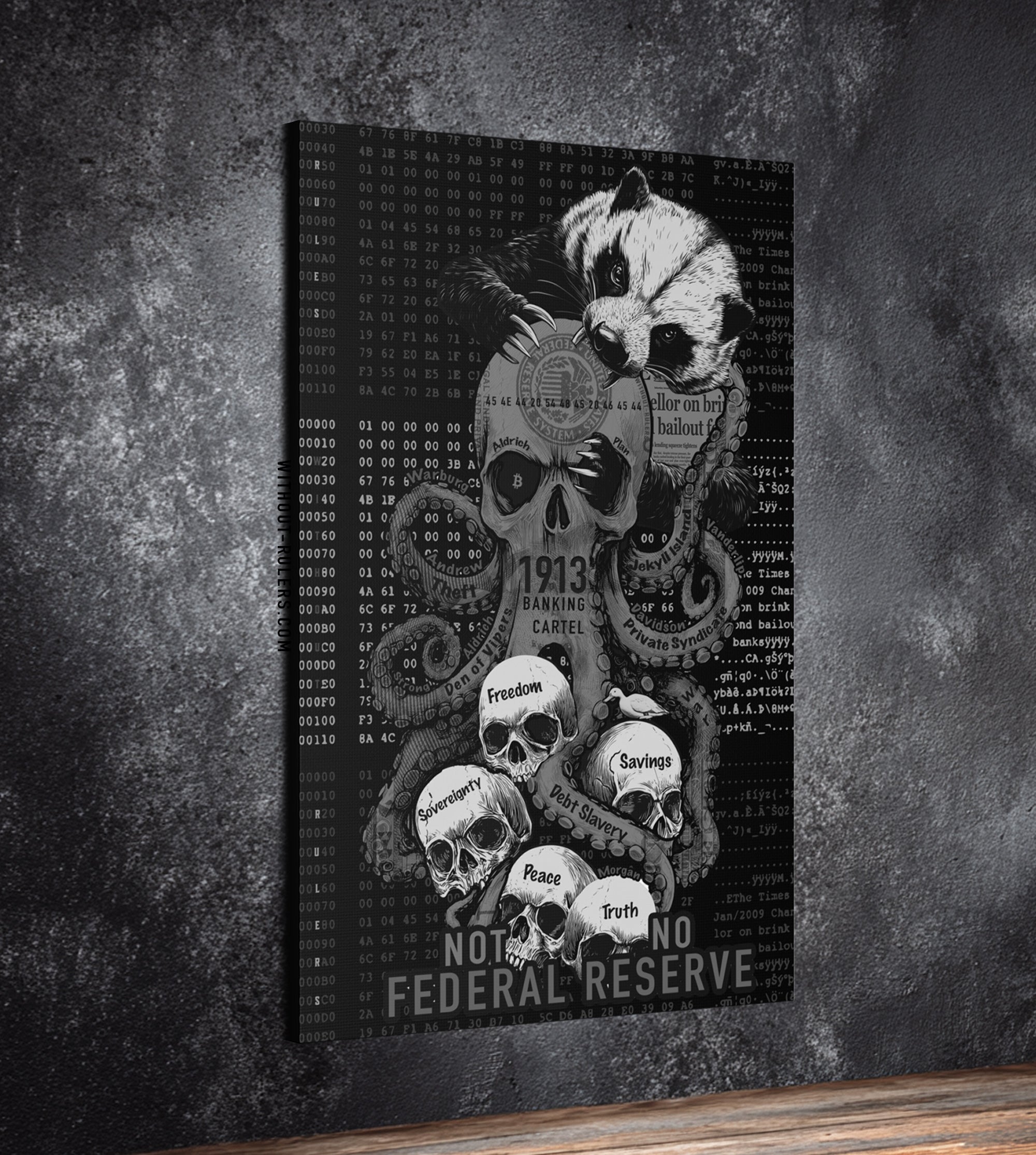 Badger vs Cartel - Black & White Premium Canvas Print