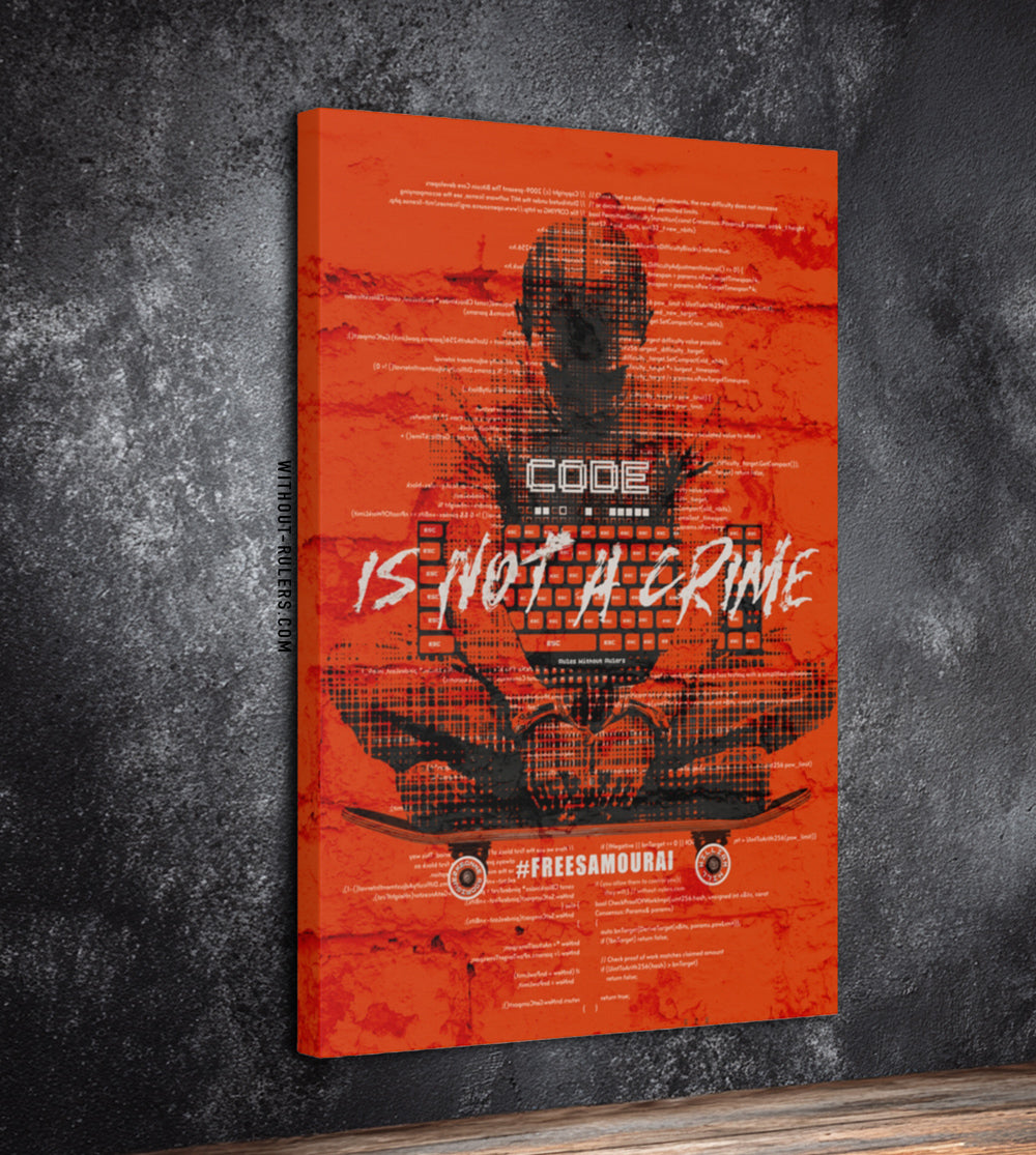 #FreeSamourai "Code is Not a Crime" - Canvas Print