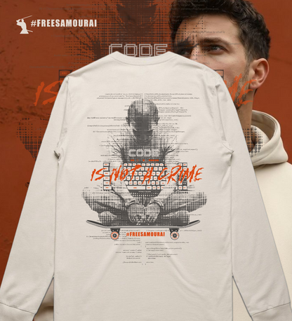 #FreeSamourai "Code is Not a Crime" Premium Heavy Longsleeve Shirt