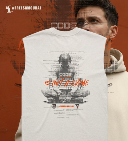 #FreeSamourai "Code is Not a Crime" Premium Mens Tanktop