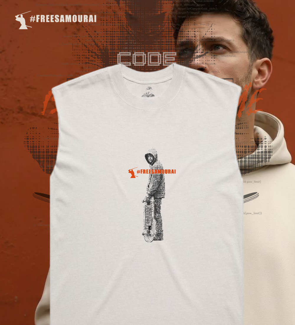 #FreeSamourai "Code is Not a Crime" Premium Mens Tanktop