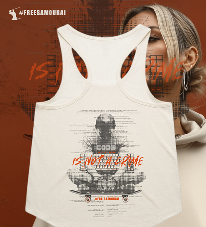 #FreeSamourai "Code is Not a Crime" Premium Women's Racerback Tanktop