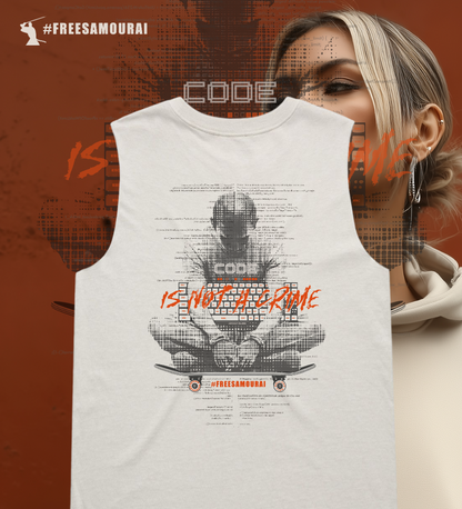 #FreeSamourai "Code is Not a Crime" Premium Womens Tanktop