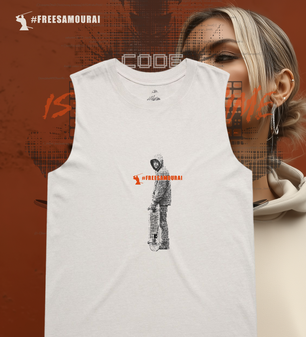 #FreeSamourai "Code is Not a Crime" Premium Womens Tanktop