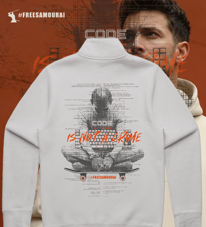 #FreeSamourai "Code is Not a Crime" 1/4-ZIP Premium Sweater