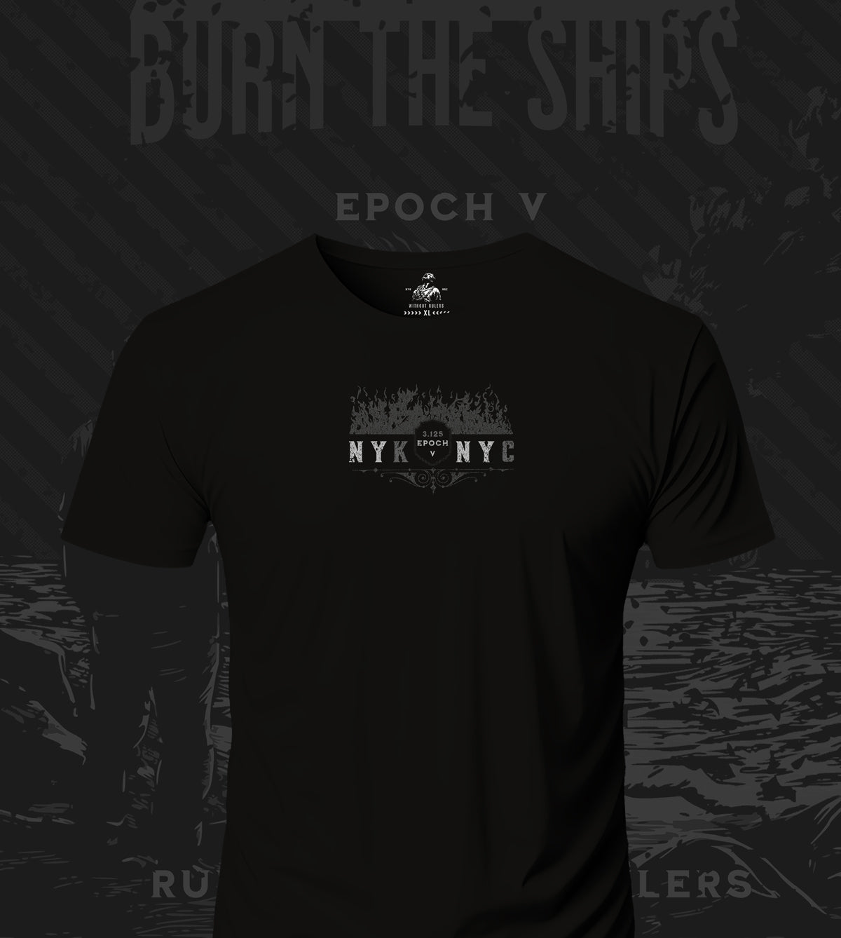 NYKNYC - Burn The Ships Poster Style - T-Shirt Black& White